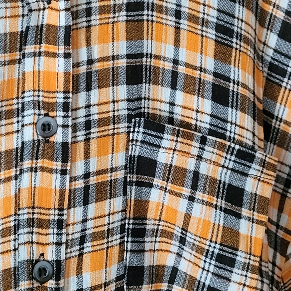 Easel oversized long sleeve button-down tunic plaid shirt NWT - Picture 9 of 12